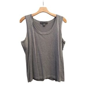 Josephine Chaus Gray Silk Blend Knit Tank Top Scoop Neck Shell XL